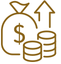 showing coins representing investment amount decision